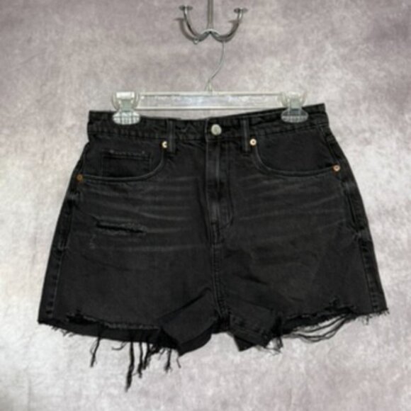 Reeve High-Rise Blank NYC Shorts Destructed Hem in Living Life Black Size 27 NWT - Picture 3 of 4